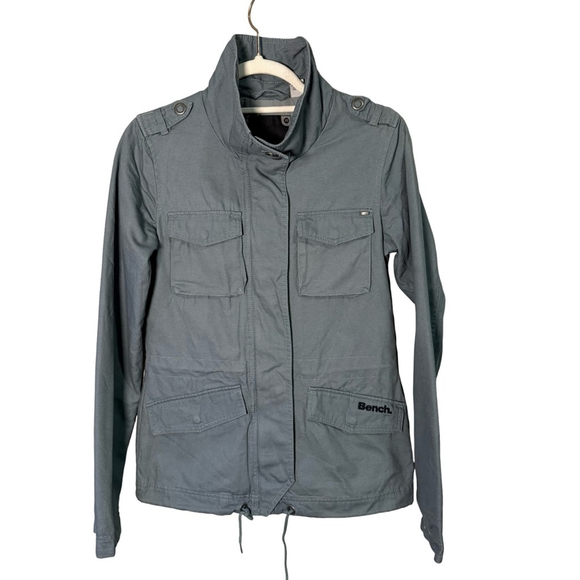 Bench Jackets & Blazers - Bench Blue Grey Cargo Utility Jacket Size XS Streetwear Casual Lightweight